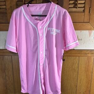 Pink and white Future  MILF baseball jersey NWT‎